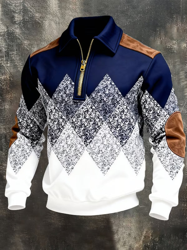 Renshaw | Argyle Quarter Zip Sweatshirt