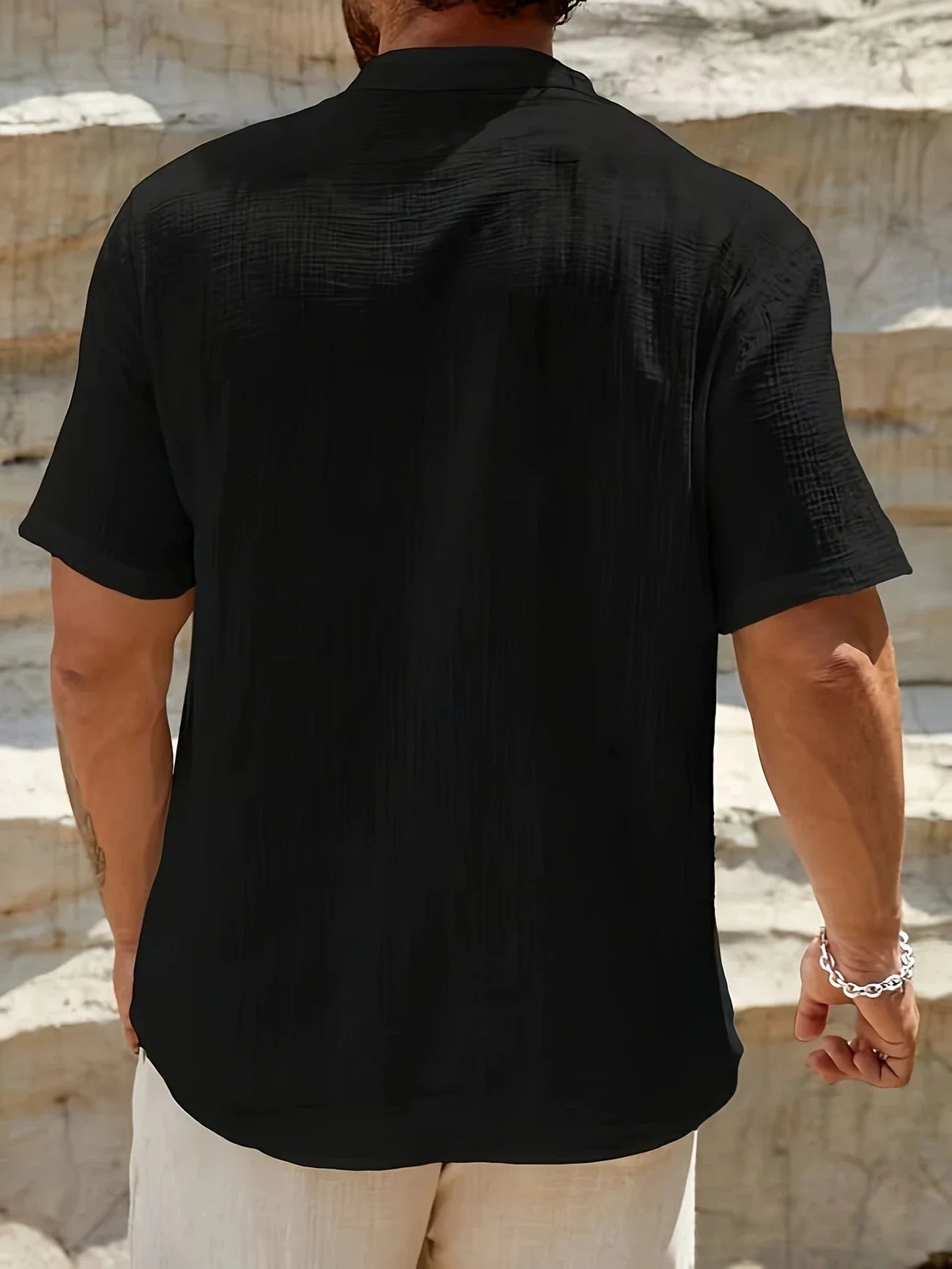 Sancho | Short Sleeve Stand Collar Shirt