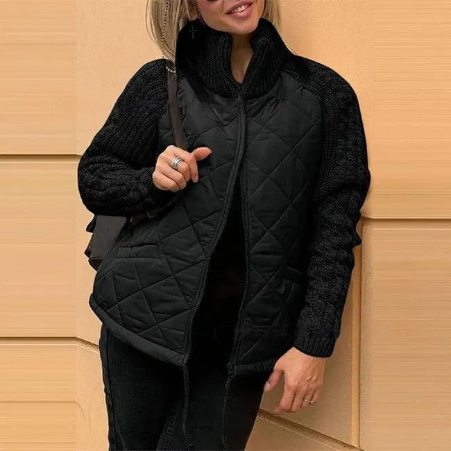 Daphne | Quilted Jacket with Knitted Sleeves