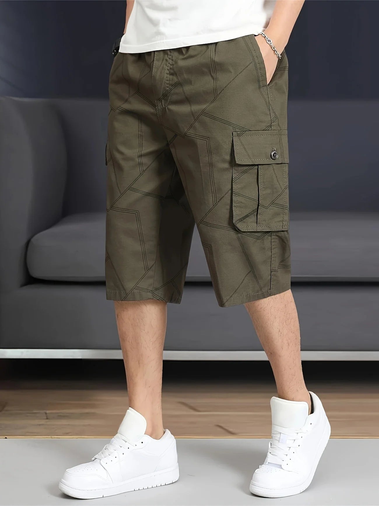 Hazlewood | Mens Long Cargo Shorts