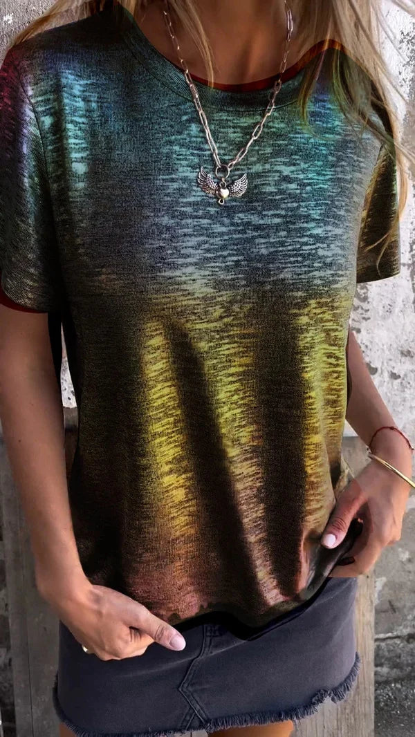 Aiyana | Short Sleeve Burnout Effect T Shirt