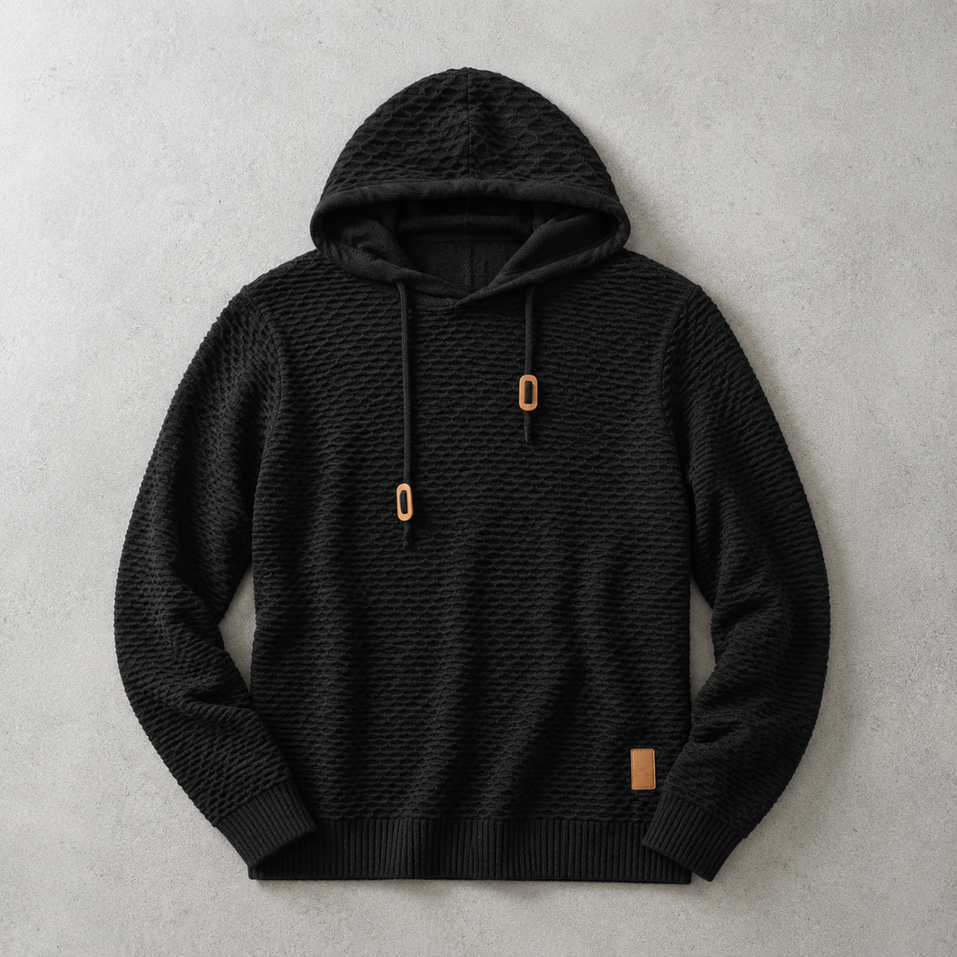 Johannes | Hoodie with Textured Knit and Drawstring