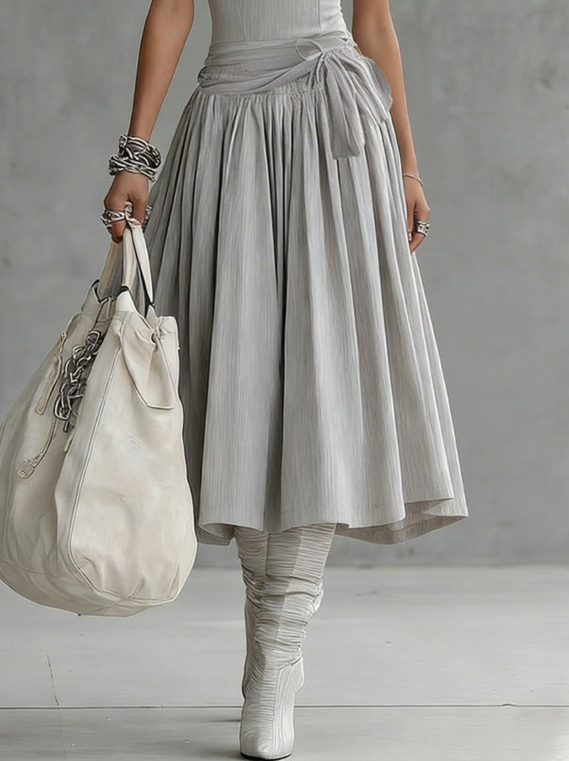 Chotika | Sleeveless Ribbed Midi Dress Grey