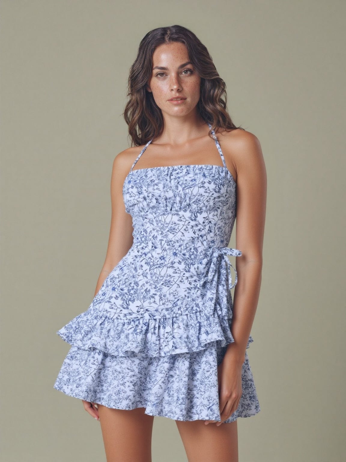 Ortagus | Mini Dress Floral Ruffle Cami Style