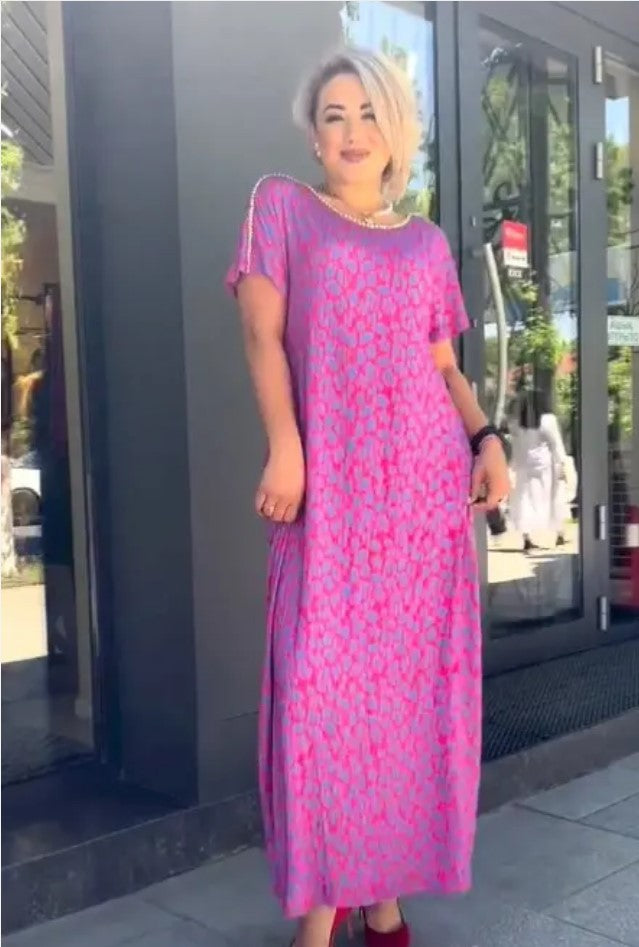 Bettina | Printed Maxi Dress with Short Sleeves