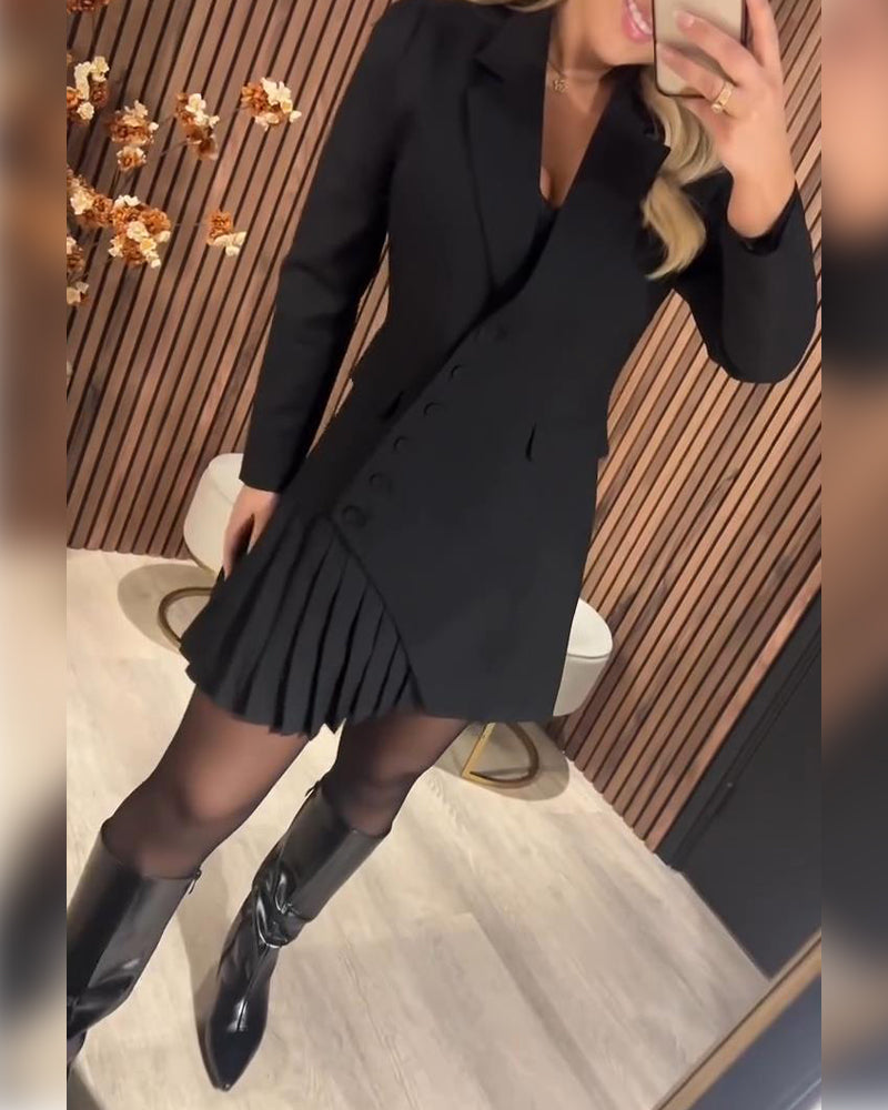 Nylani | Pleated Blazer Mini Dress