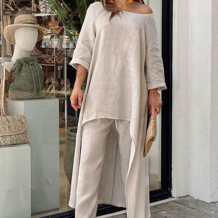 Liselotte | Two Piece Asymmetric Tunic Trouser Set
