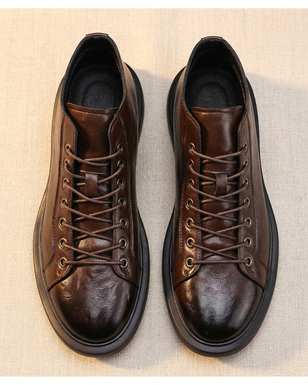 Kervens | Ankle Boots Brown Black Lace-Up