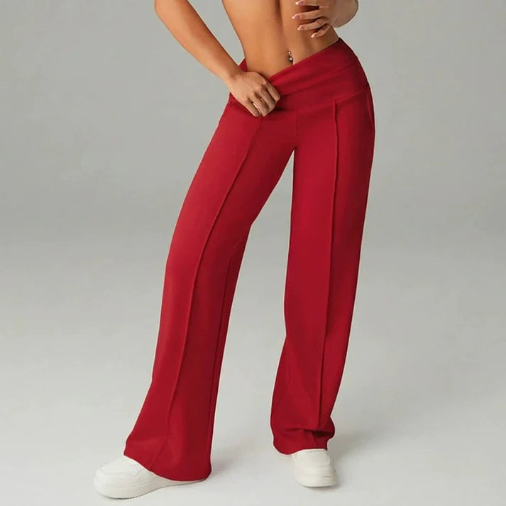 Samanda | Wide Leg Stretch Trousers