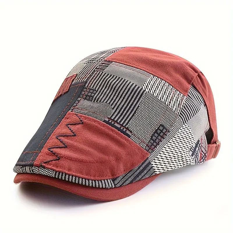 Lebron | Patchwork Pattern Flat Cap Hat