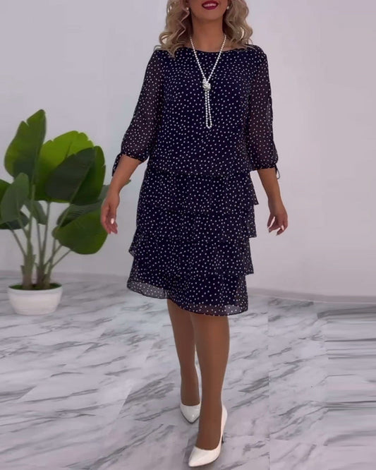 Meirit | Polka Dot Layered Midi Dress