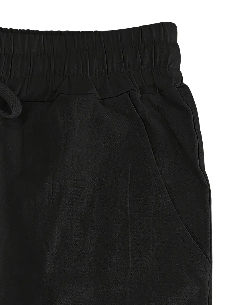 Babaev | Drawstring Wide Leg Linen-Style Trousers