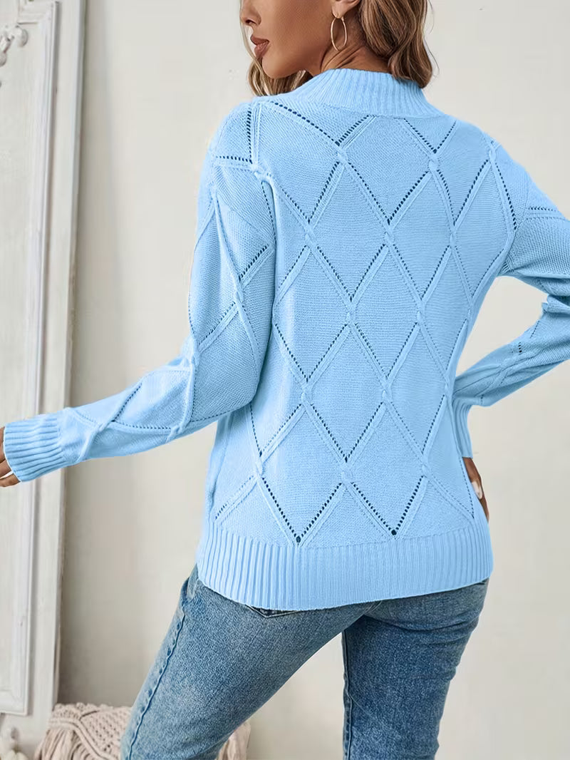 Sireanicia | Diamond Knit Jumper in Sky Blue