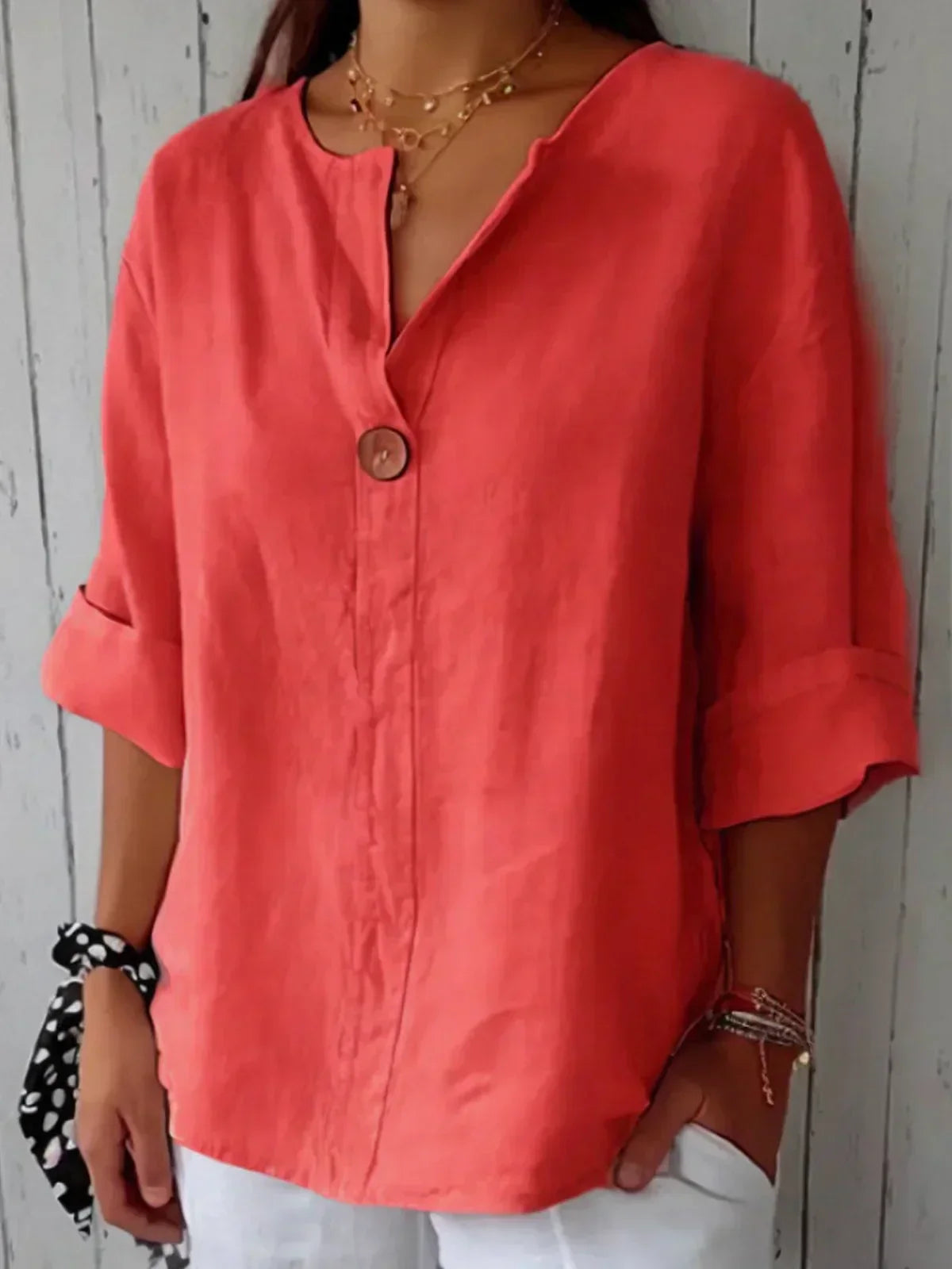 Yvonna | Loose Fit Button Front Blouse