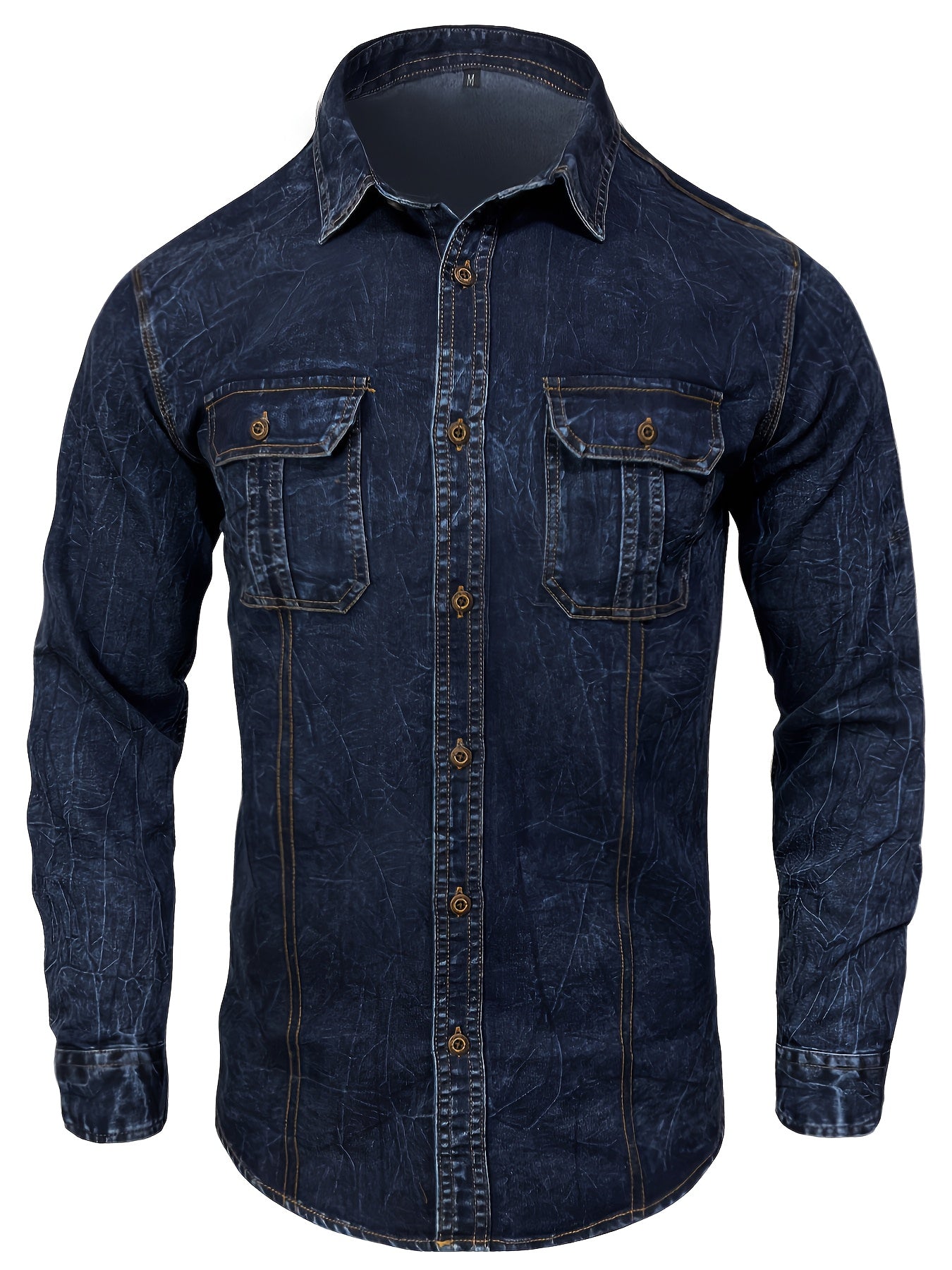 Dolvin | Denim Style Button Front Pocket Shirt