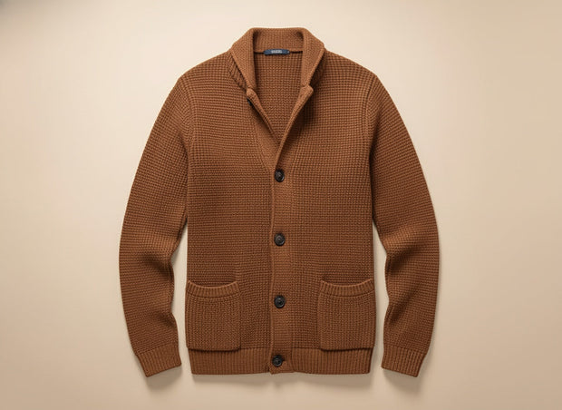 Eskel | Knitted Button-Up Long Sleeve Cardigan