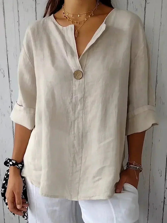 Yvonna | Loose Fit Button Front Blouse