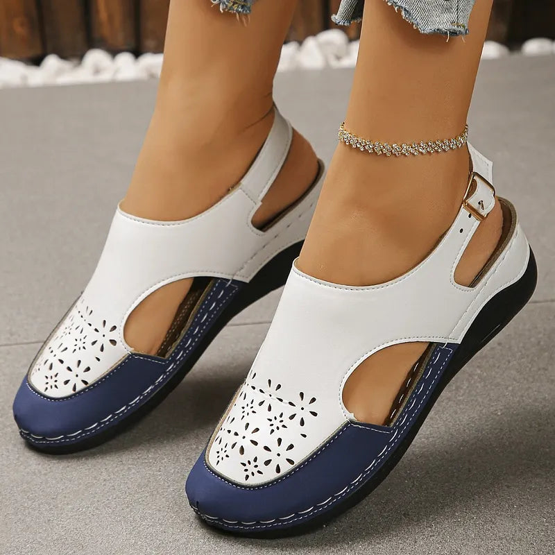 Anesa | Slingback Cut-Out Wedge Comfort Sandals