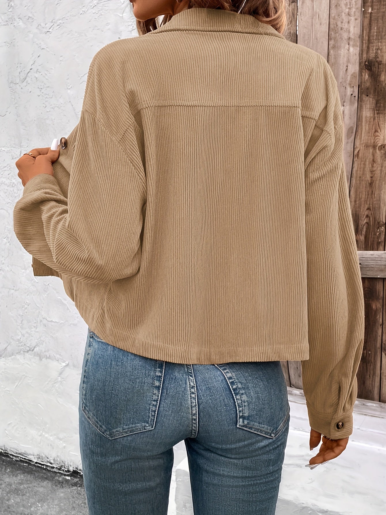 Nichola | Corduroy Button Front Cropped Jacket