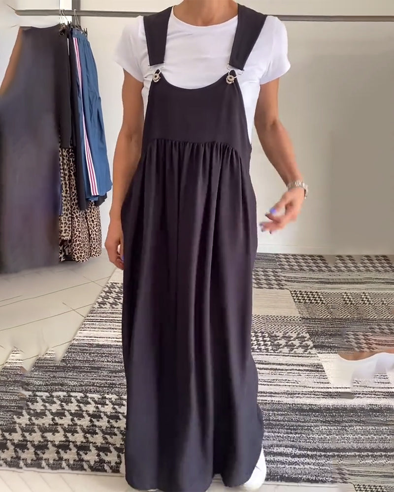 Marleen | Strappy Maxi Dress with Gathered Loose Fit