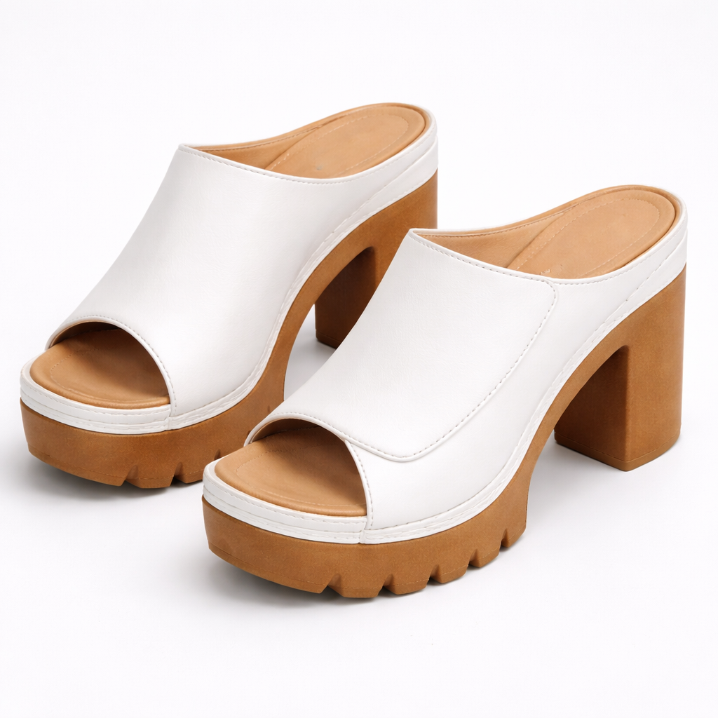 Nicolien - Open Toe Chunky Heel Platform Sandals