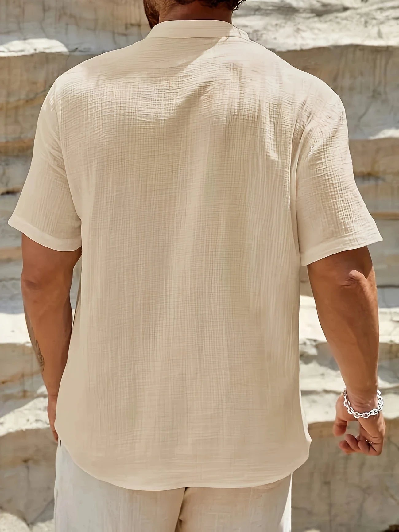 Sancho | Short Sleeve Stand Collar Shirt