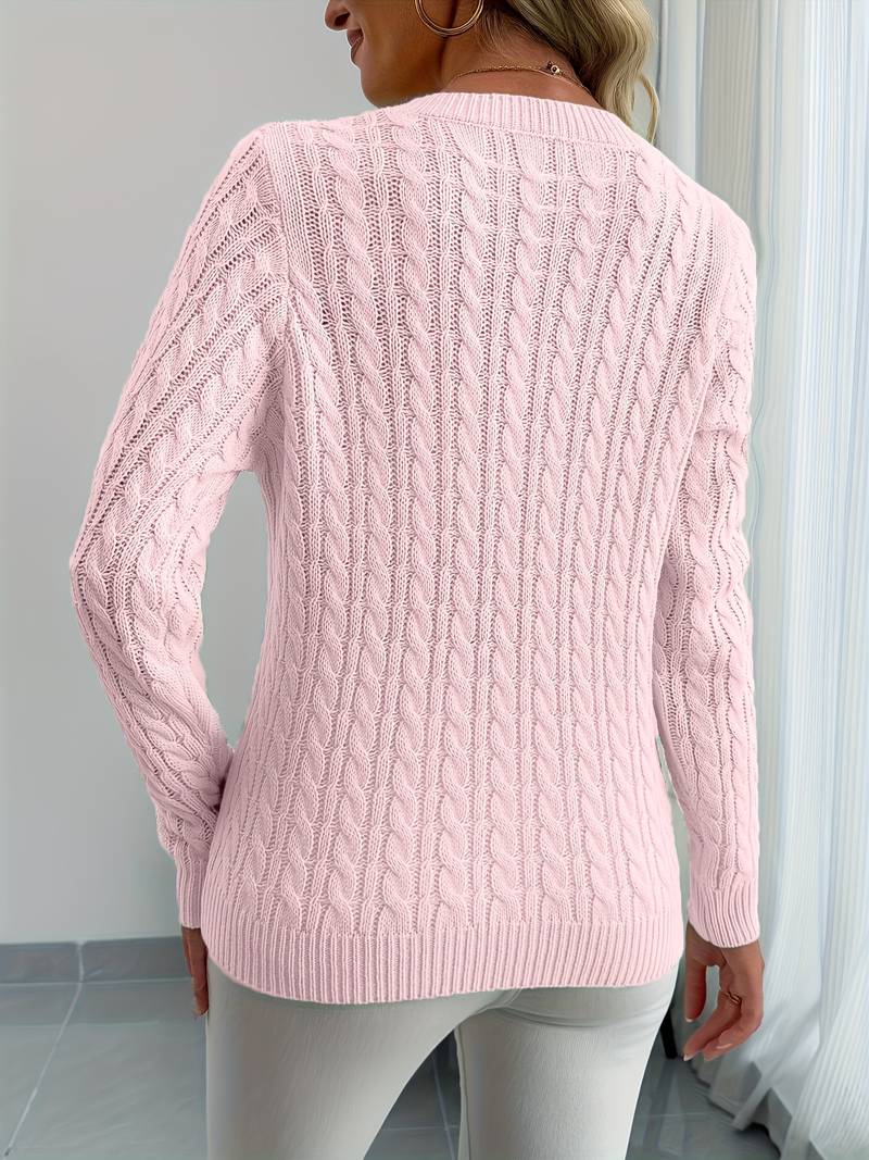 Zivah | V-Neck Cable Knit Jumper