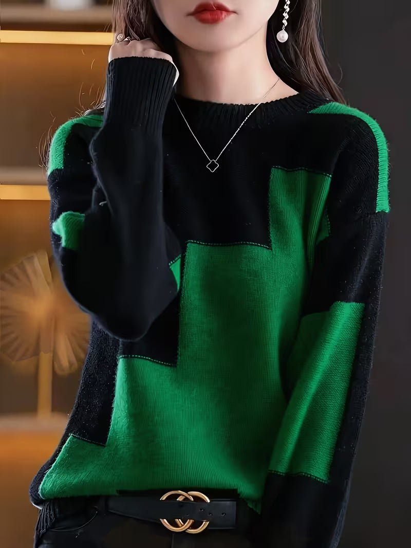 Marvelle | Colour Block Long Sleeve Jumper