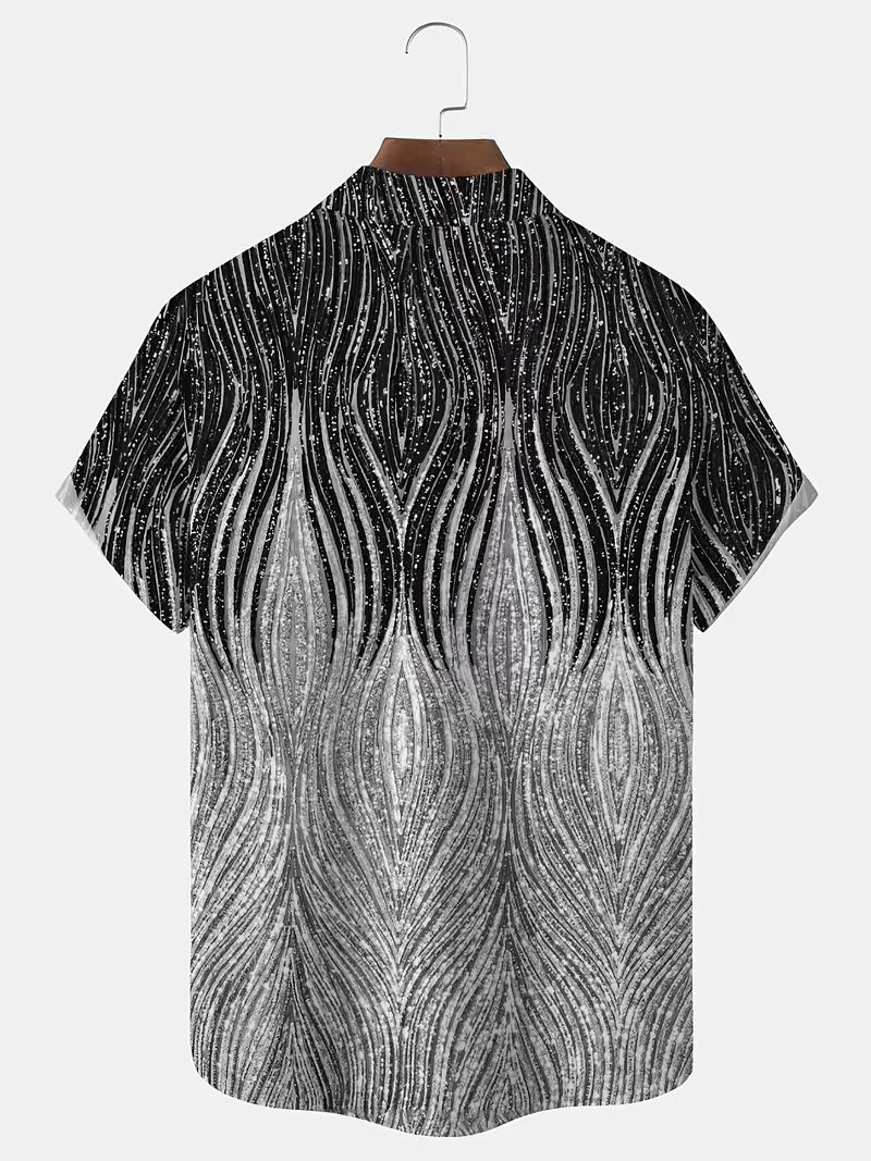 Klenn - Short Sleeve Printed Button Up Shirt