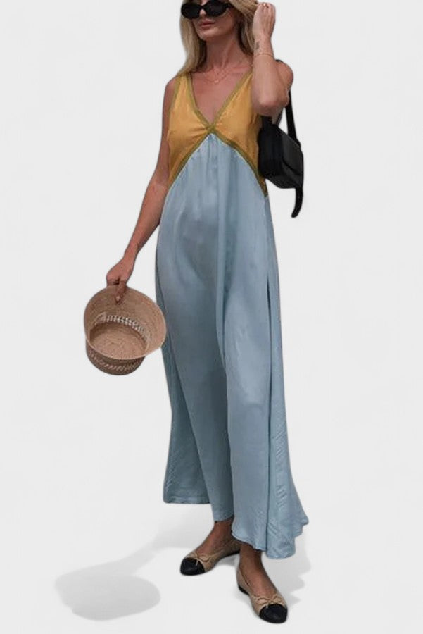 Vida | Sleeveless Colour Block Maxi Dress