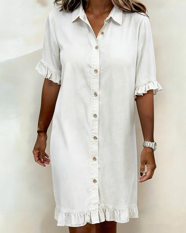 Ndapewa | Denim Style Button Front Shirt Dress