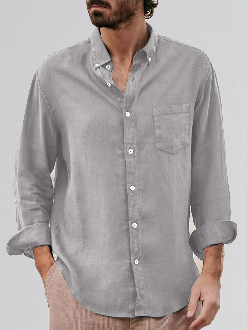 Deshawn | Button-Up Long-Sleeve Casual Shirt