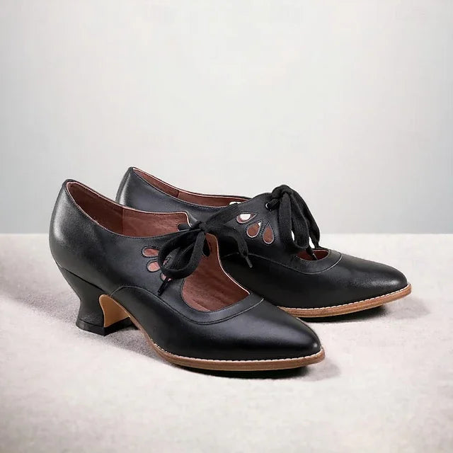 Zydrune | Cut Out Block Heel Court Shoes