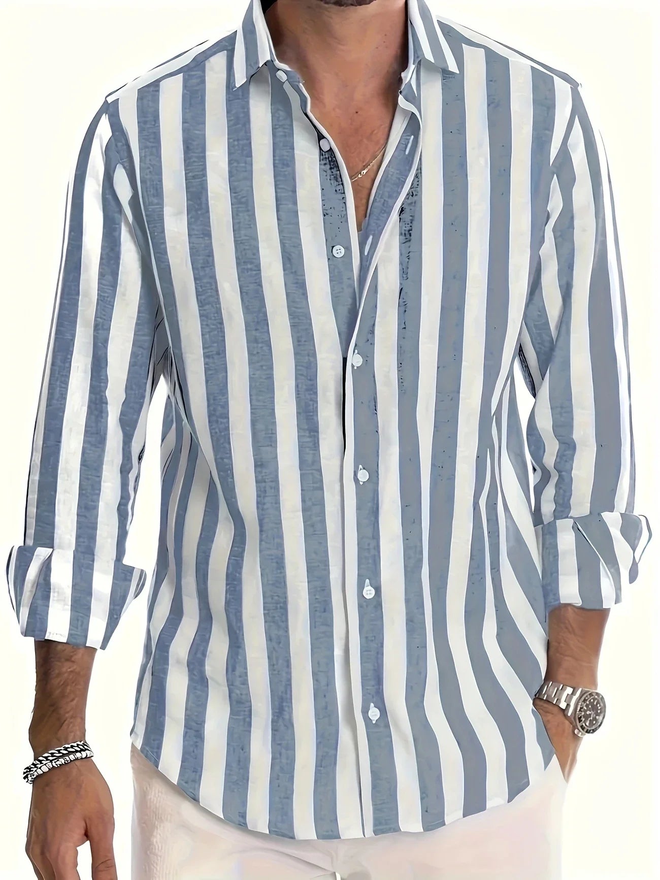 George | Long Sleeve Striped Button Shirt