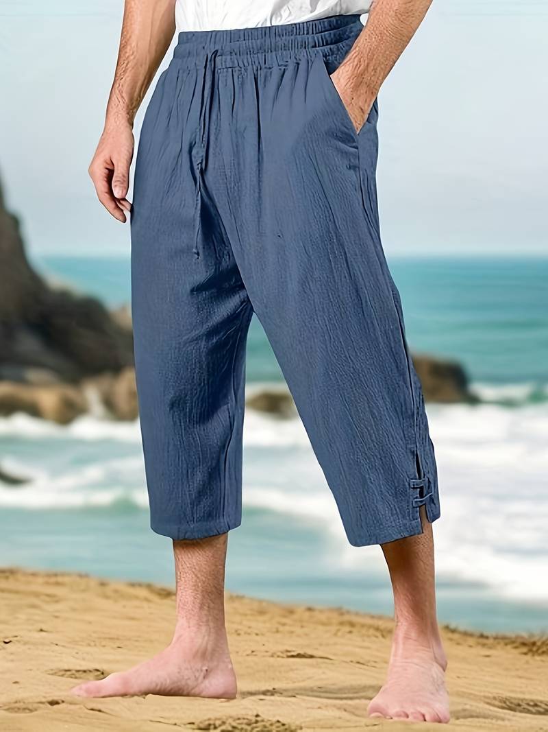 Eksteen | Cropped Drawstring Trousers with Elastic Waist
