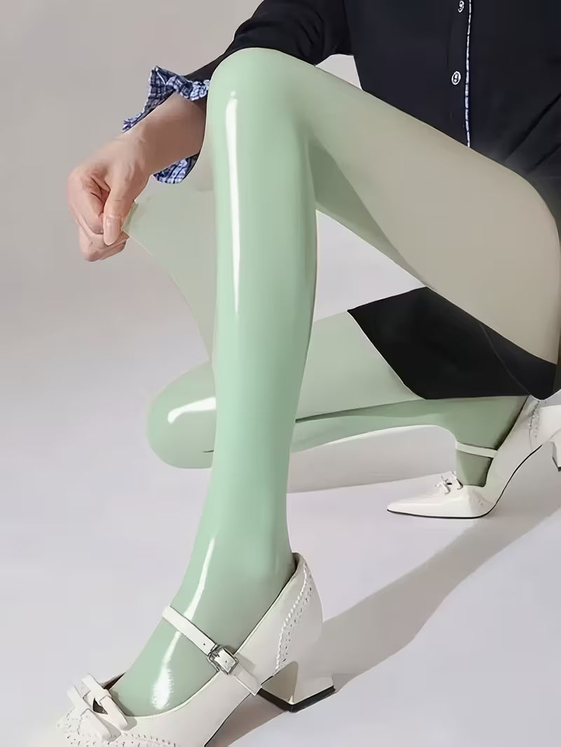 Bekah | Footed Tights with High-Shine Stretch Finish