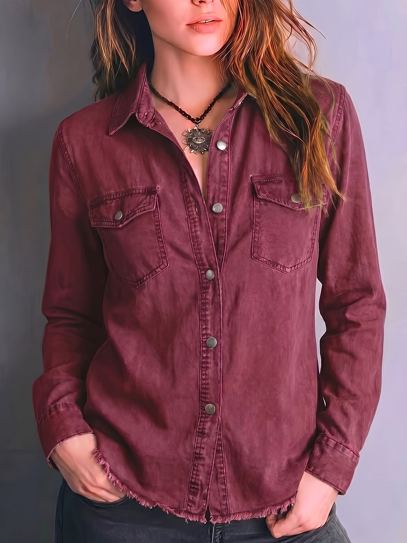 Blazka | Long Sleeve Button Front Shirt with Pockets