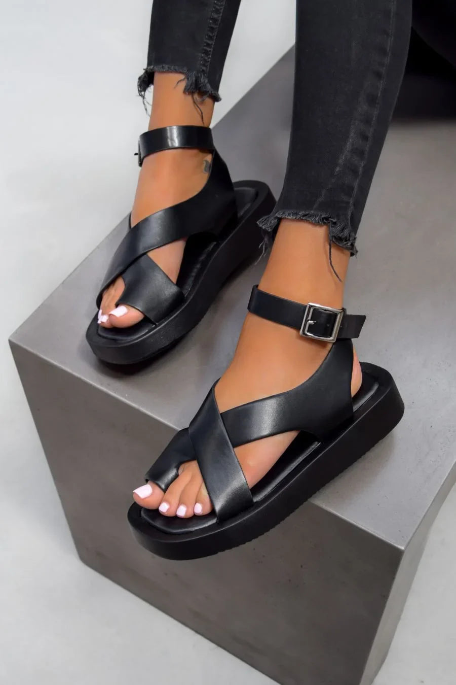 Afrozeh | Strappy Platform Gladiator Sandals