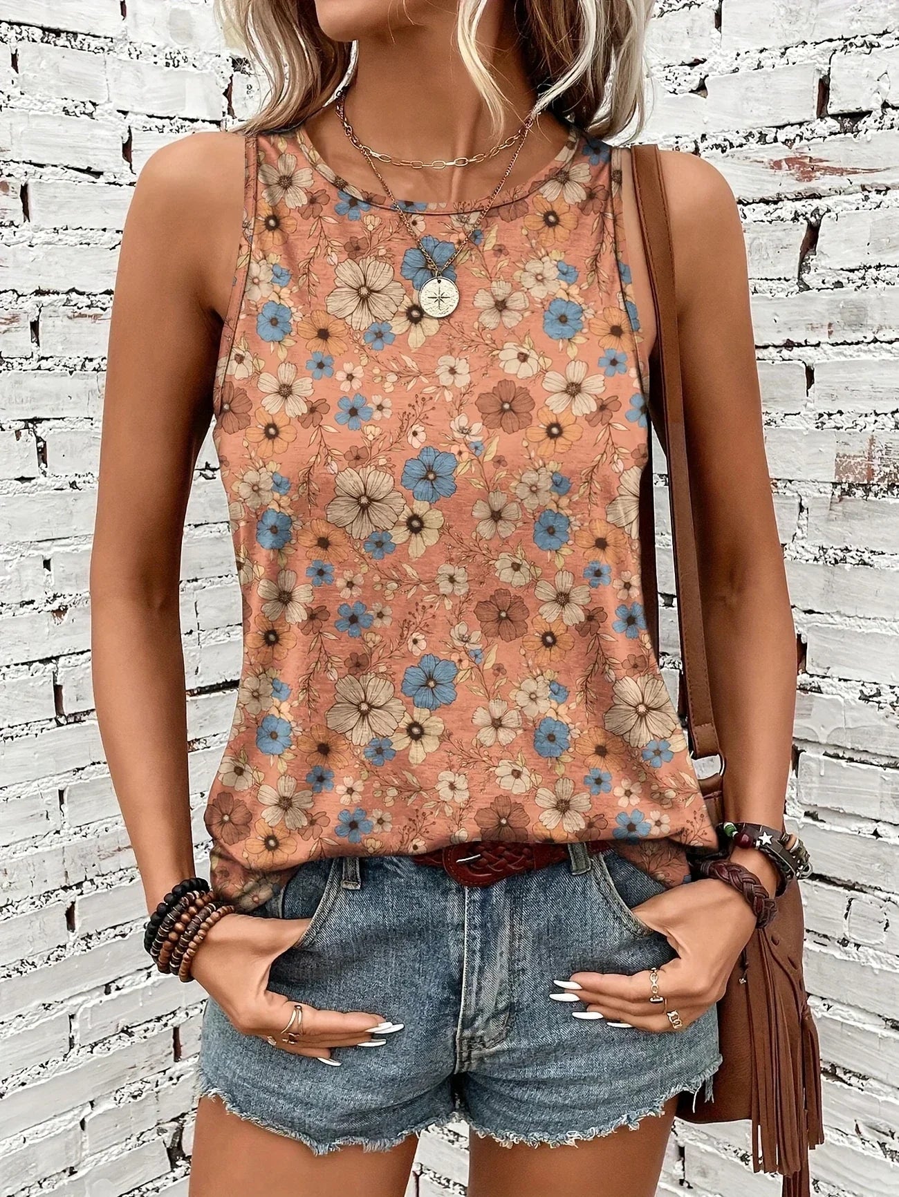 Lilou -  Casual Summer Top With Floral Print