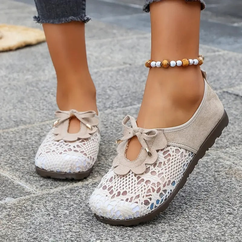 Danika | Floral Lace Slip-On Flat Shoes