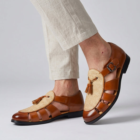 Andarson | Fisherman Shoes Tassel Buckle Woven Vamp