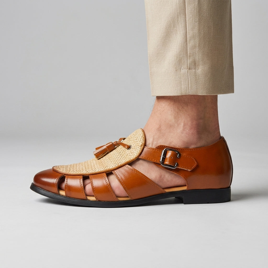 Andarson | Fisherman Shoes Tassel Buckle Woven Vamp