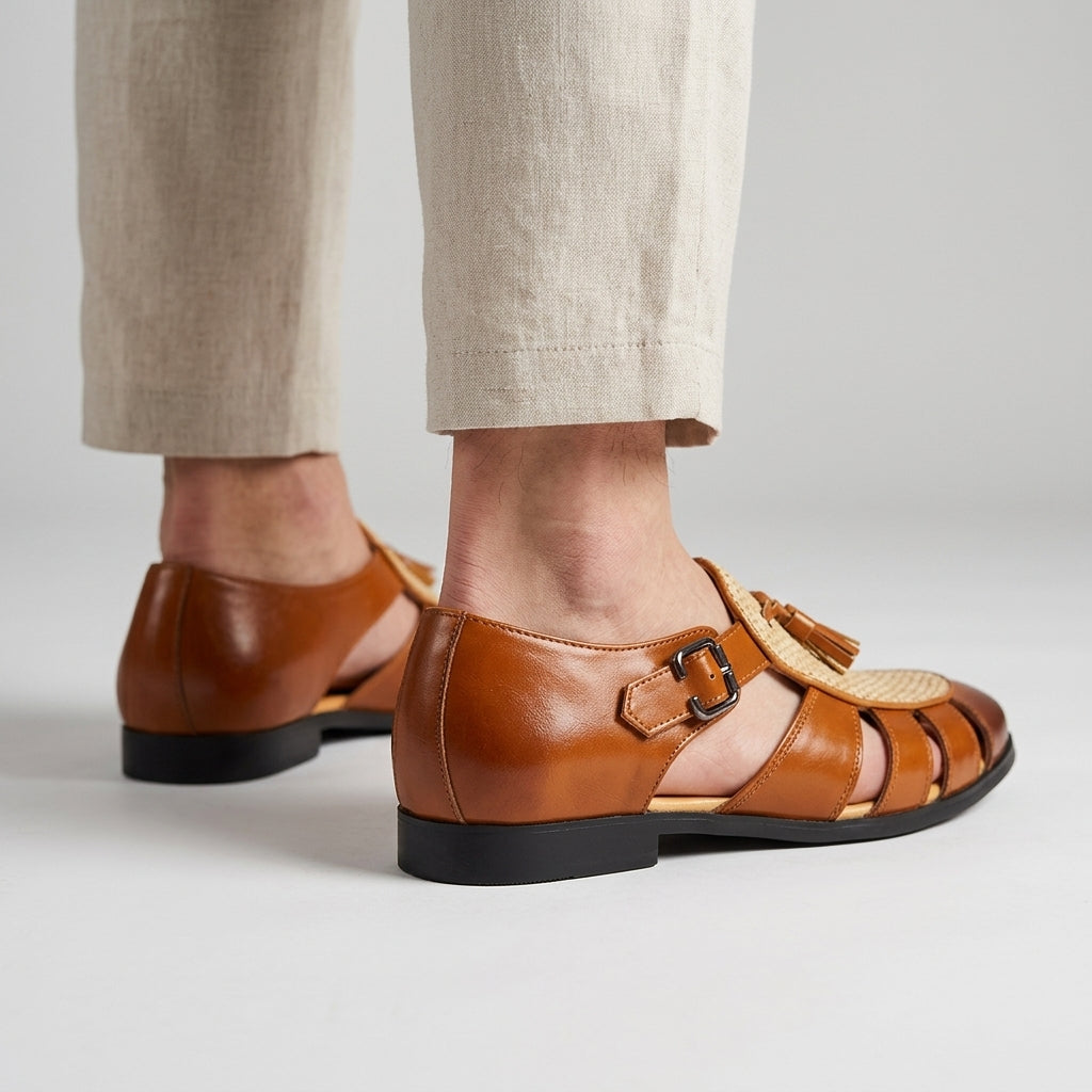 Andarson | Fisherman Shoes Tassel Buckle Woven Vamp