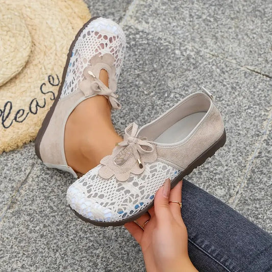 Danika | Floral Lace Slip-On Flat Shoes