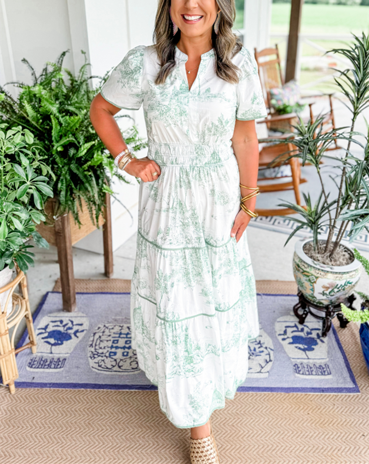 Ortrud | Maxi Dress with Scenic Print