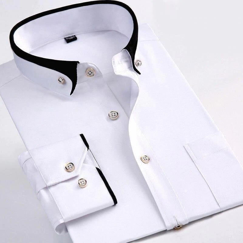 Abram | Contrast Collar Long Sleeve Button Shirt