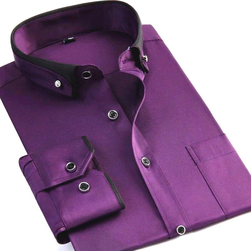 Abram | Contrast Collar Long Sleeve Button Shirt