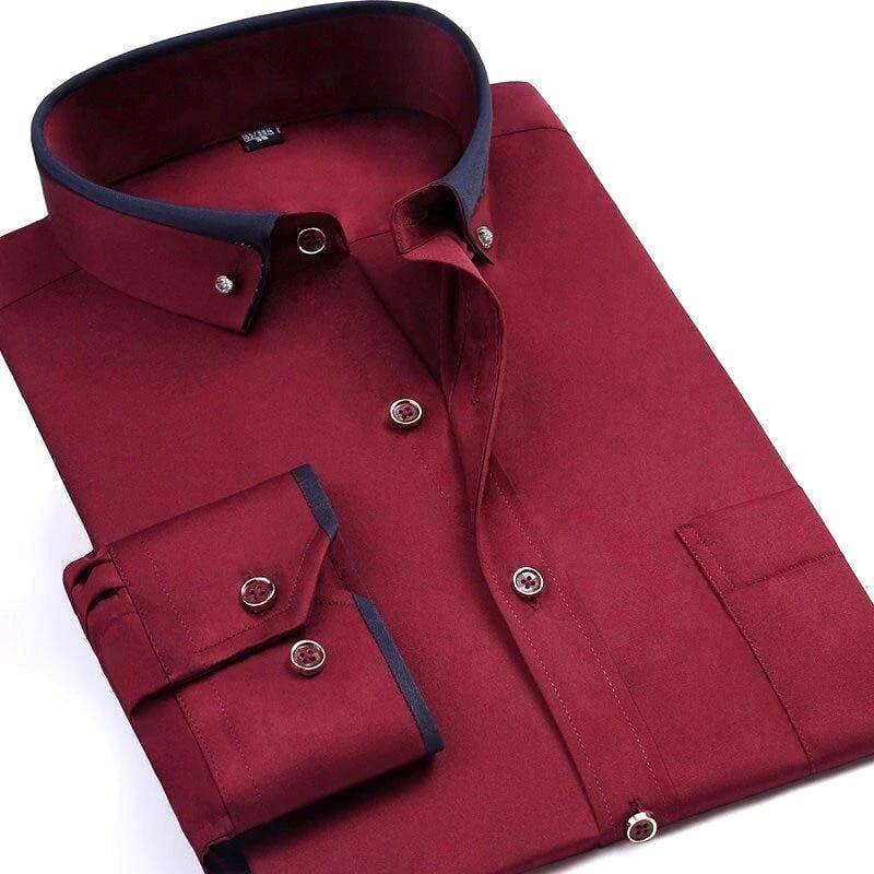Abram | Contrast Collar Long Sleeve Button Shirt