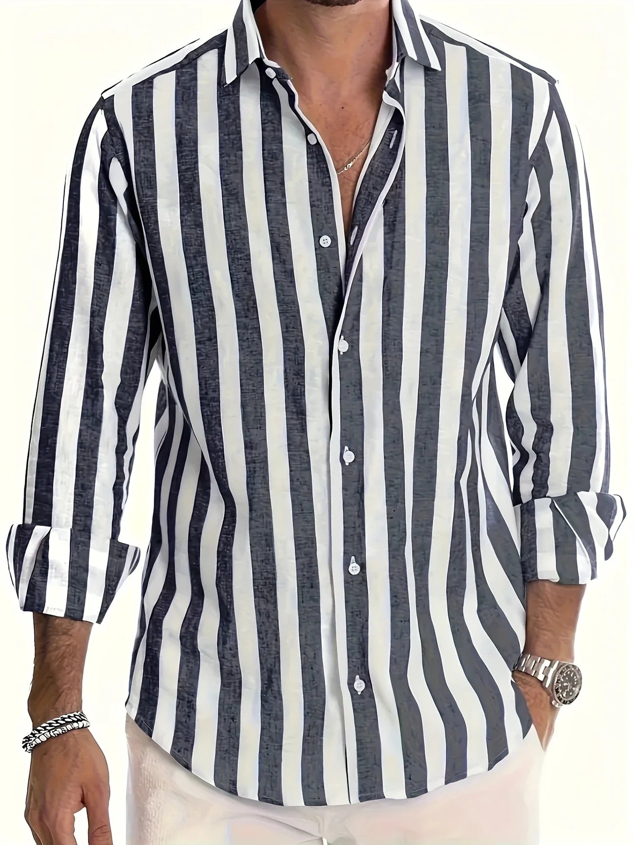 George | Long Sleeve Striped Button Shirt