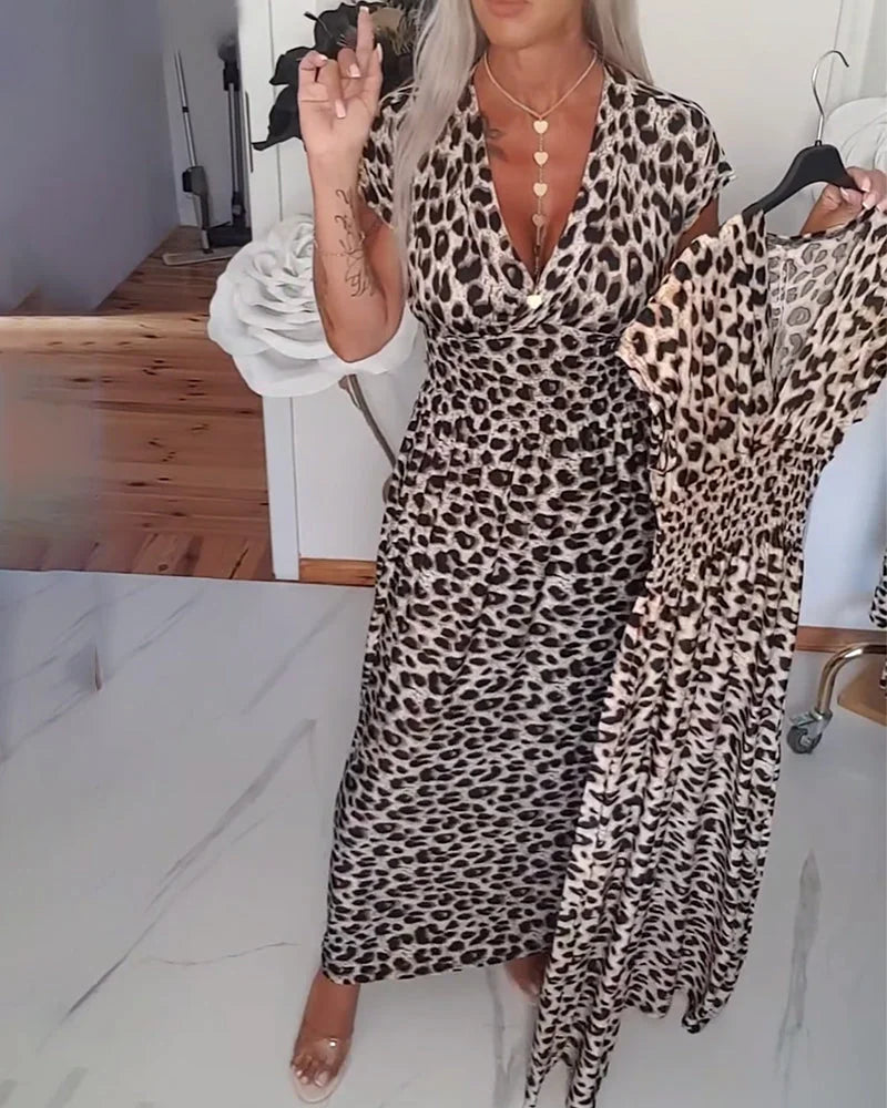 Erendira | Leopard Print Wrap Maxi Dress